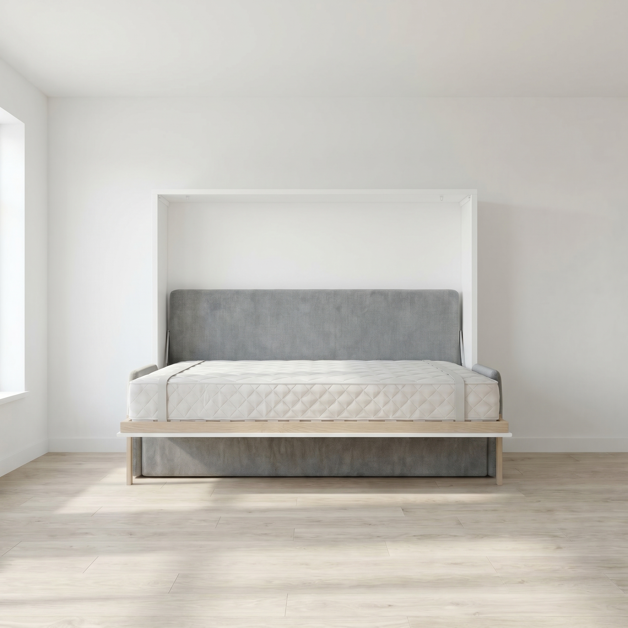 Offenes Schrankbett mit Sofa Metropole Horizontal mit Matratze Schlafposition