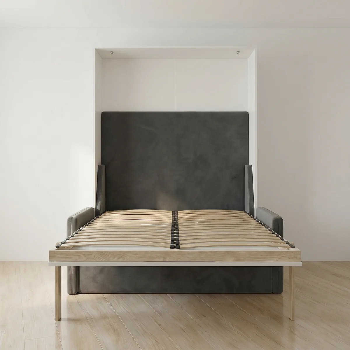 Wandbett mit Sofa Metropole Vertikal Lattenrost und Mechanismus