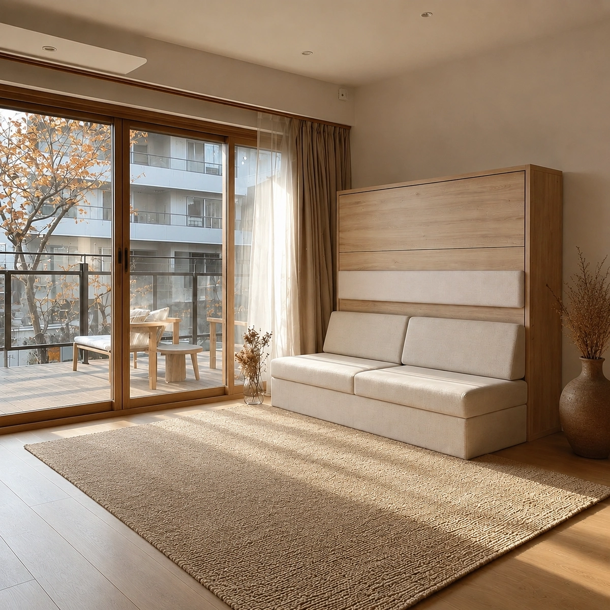 Horizontales Schrankbett mit Sofa von LOVVA