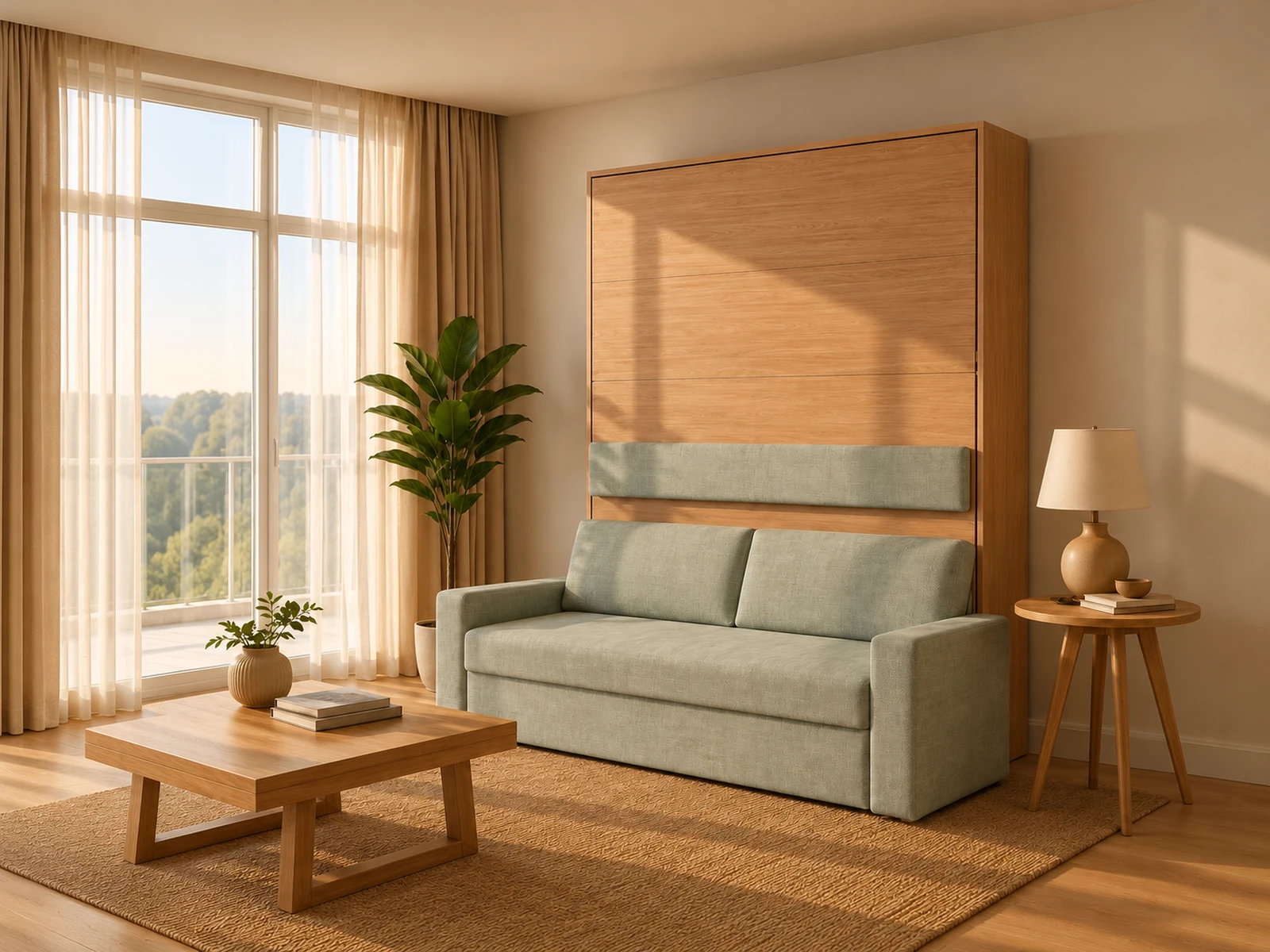 Vertikales Schrankbett mit Sofa von LOVVA