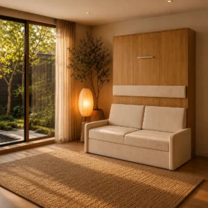 Schrankbett mit Sofa Ikigai SV im Interieur